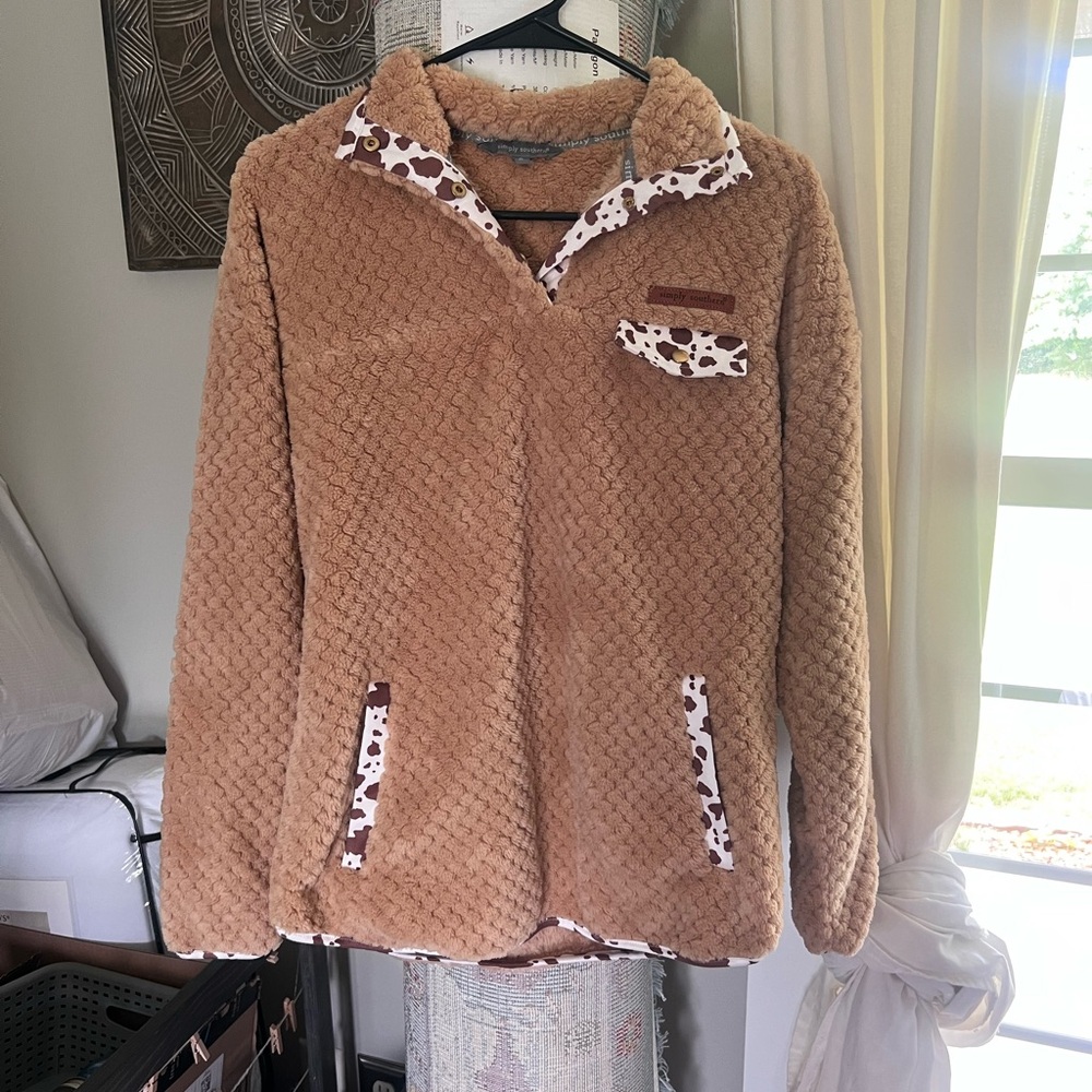 Cozy Tan Fleece Simply Southern Jacket